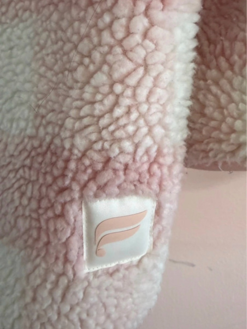Fabletics Tahoe Teddy Jacket Women's Pink Gingham Plaid Sherpa Jacket Size Large - Picture 8 of 9